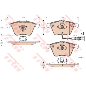 TRW COTEC Bremsbelagsatz, Scheibenbremse GDB1616