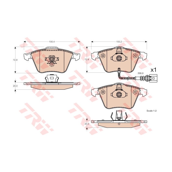 TRW COTEC Bremsbelagsatz, Scheibenbremse GDB1616