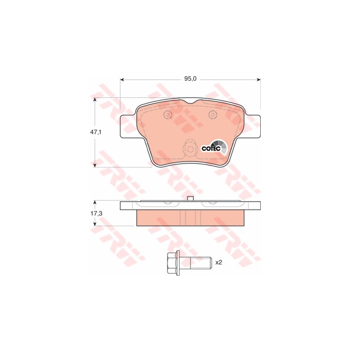 TRW COTEC Bremsbelagsatz, Scheibenbremse GDB1620
