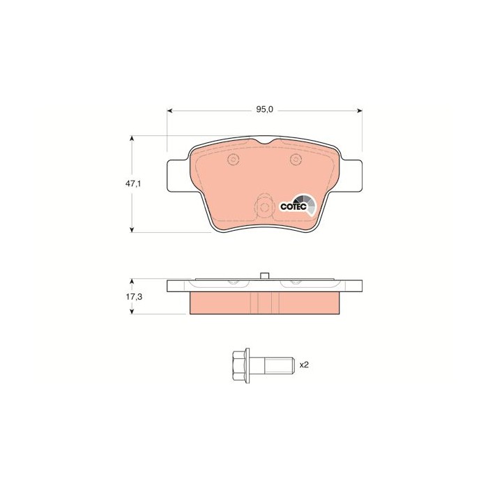 TRW COTEC Bremsbelagsatz, Scheibenbremse GDB1620