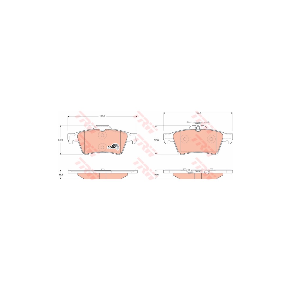 TRW COTEC Bremsbelagsatz, Scheibenbremse GDB1621