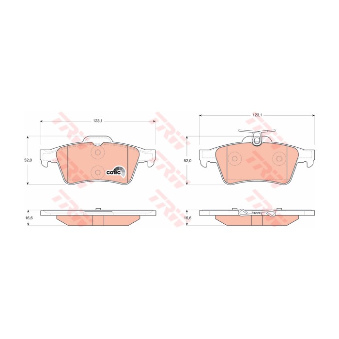 TRW COTEC Bremsbelagsatz, Scheibenbremse GDB1621