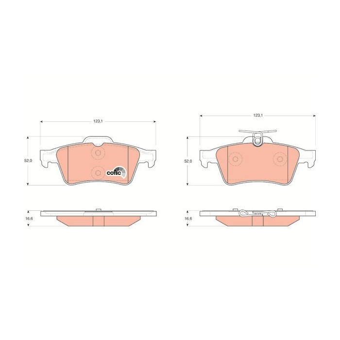 TRW COTEC Bremsbelagsatz, Scheibenbremse GDB1621