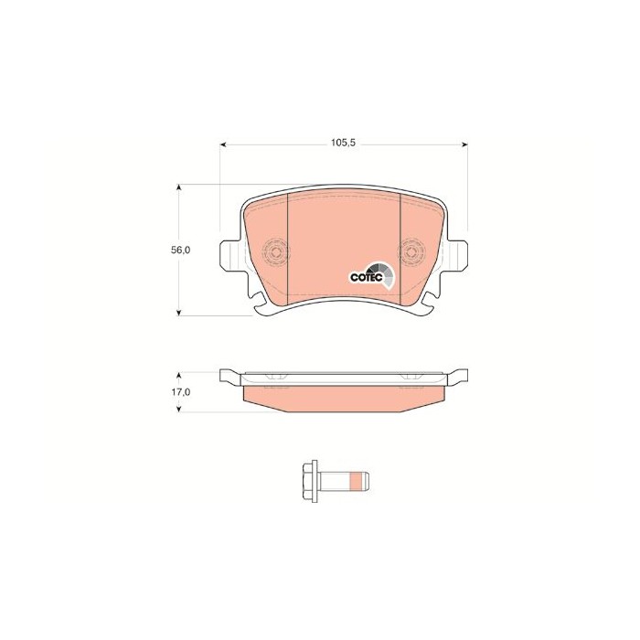 TRW COTEC Bremsbelagsatz, Scheibenbremse GDB1622
