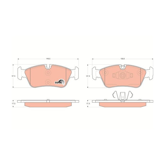 TRW COTEC Bremsbelagsatz, Scheibenbremse GDB1625