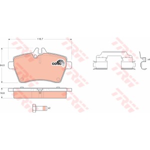 TRW COTEC Bremsbelagsatz, Scheibenbremse GDB1630