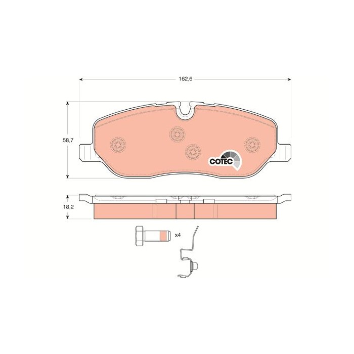 TRW COTEC Bremsbelagsatz, Scheibenbremse GDB1631