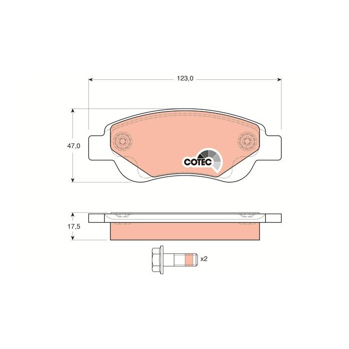 TRW COTEC Bremsbelagsatz, Scheibenbremse GDB1633