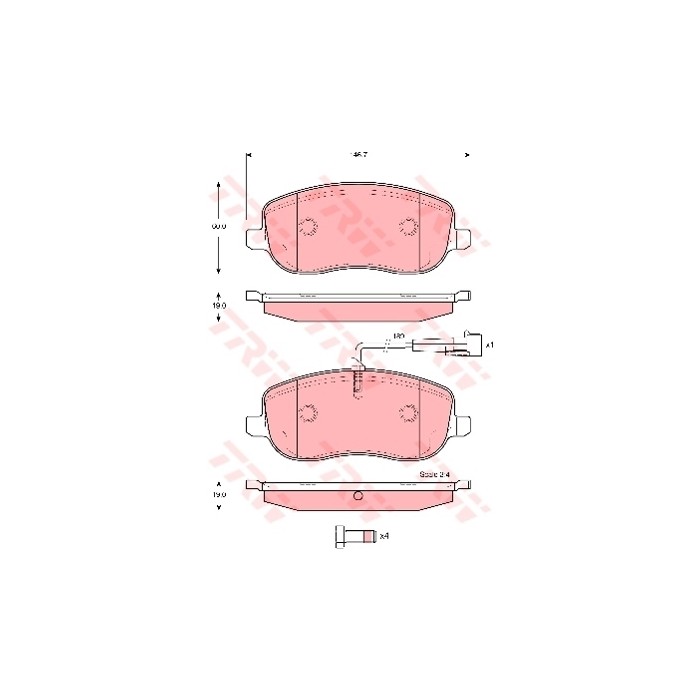 TRW COTEC Bremsbelagsatz, Scheibenbremse GDB1636