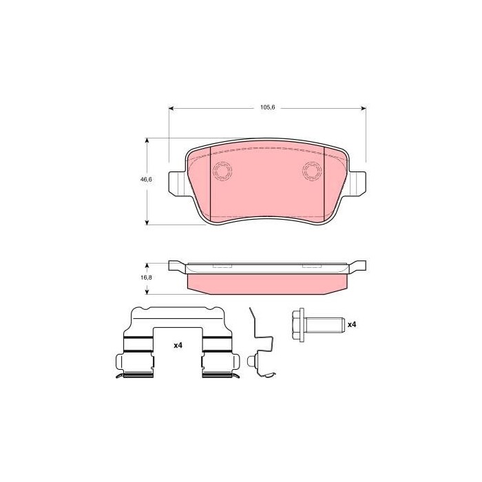 TRW Bremsbelagsatz, Scheibenbremse GDB1638