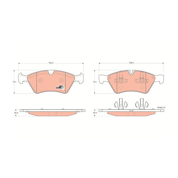 TRW COTEC Bremsbelagsatz, Scheibenbremse GDB1642