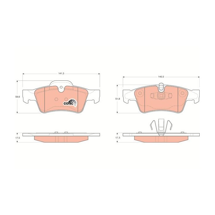 TRW COTEC Bremsbelagsatz, Scheibenbremse GDB1643