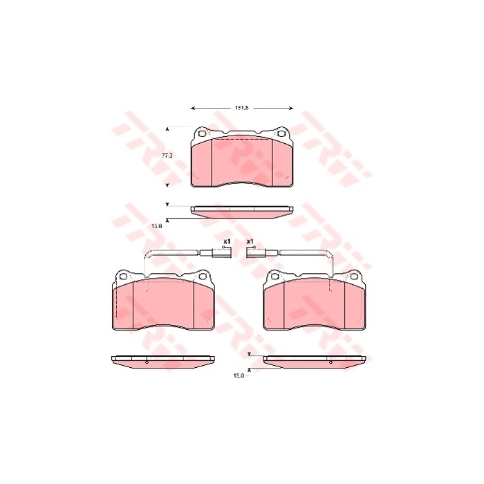 TRW COTEC Bremsbelagsatz, Scheibenbremse GDB1648