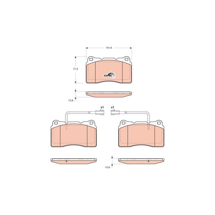 TRW COTEC Bremsbelagsatz, Scheibenbremse GDB1648