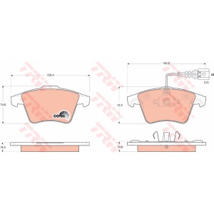 TRW COTEC Bremsbelagsatz, Scheibenbremse GDB1651