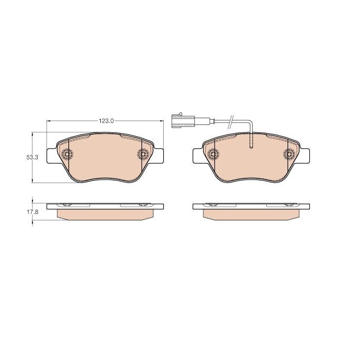 TRW COTEC Bremsbelagsatz, Scheibenbremse GDB1654