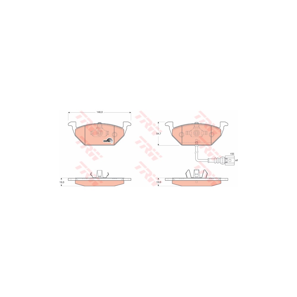 TRW COTEC Bremsbelagsatz, Scheibenbremse GDB1658