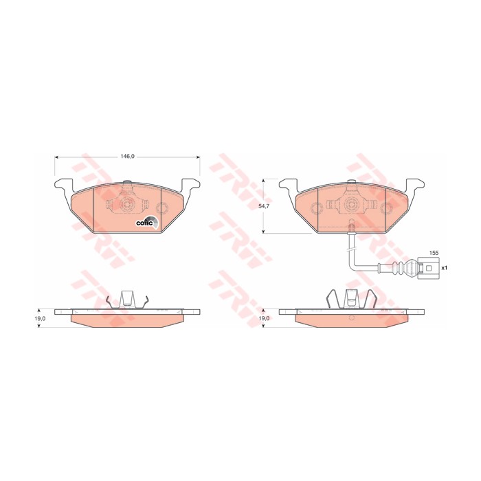 TRW COTEC Bremsbelagsatz, Scheibenbremse GDB1658