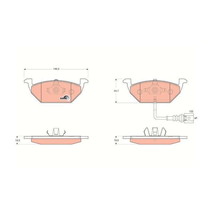 TRW COTEC Bremsbelagsatz, Scheibenbremse GDB1658