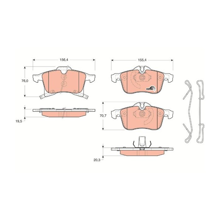 TRW COTEC Bremsbelagsatz, Scheibenbremse GDB1668