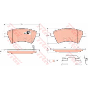 TRW COTEC Bremsbelagsatz, Scheibenbremse GDB1673