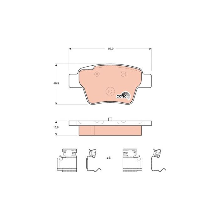 TRW COTEC Bremsbelagsatz, Scheibenbremse GDB1678