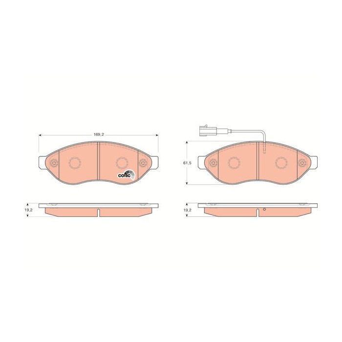 TRW COTEC Bremsbelagsatz, Scheibenbremse GDB1681