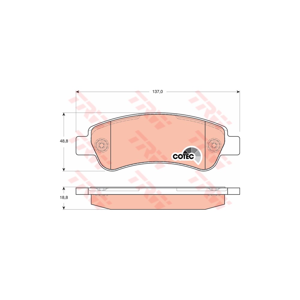 TRW COTEC Bremsbelagsatz, Scheibenbremse GDB1682