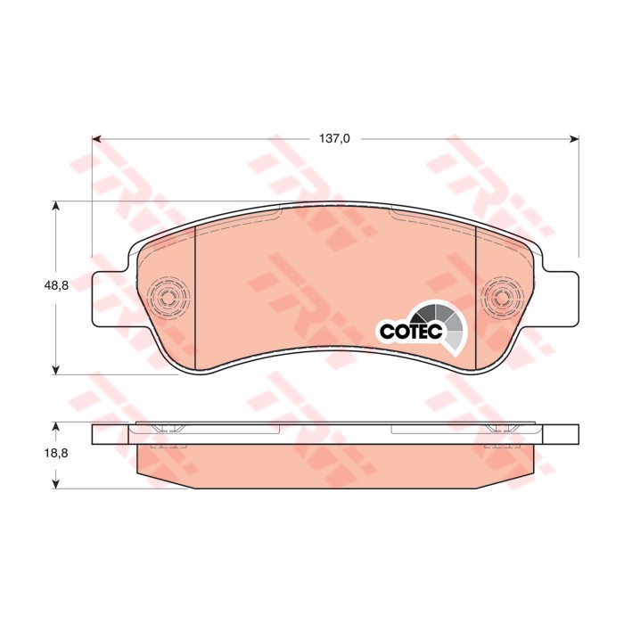 TRW COTEC Bremsbelagsatz, Scheibenbremse GDB1682