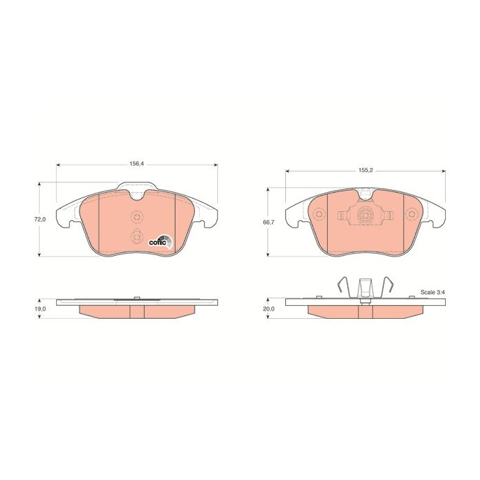 TRW COTEC Bremsbelagsatz, Scheibenbremse GDB1683