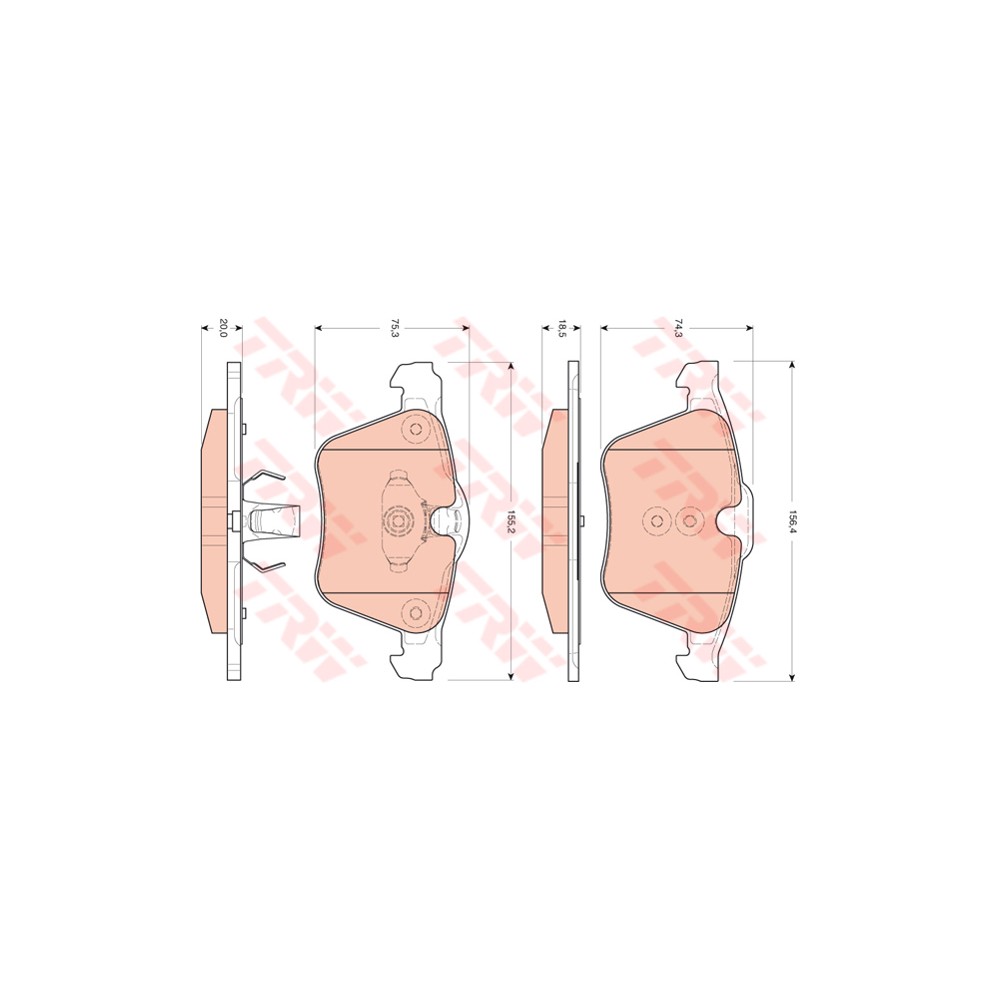 TRW COTEC Bremsbelagsatz, Scheibenbremse GDB1684
