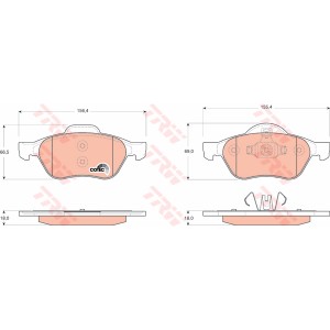 TRW COTEC Bremsbelagsatz, Scheibenbremse GDB1687