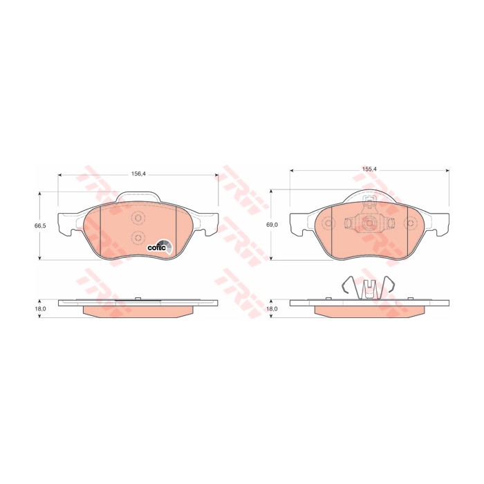 TRW COTEC Bremsbelagsatz, Scheibenbremse GDB1687