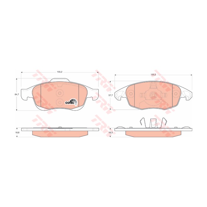 TRW COTEC Bremsbelagsatz, Scheibenbremse GDB1690