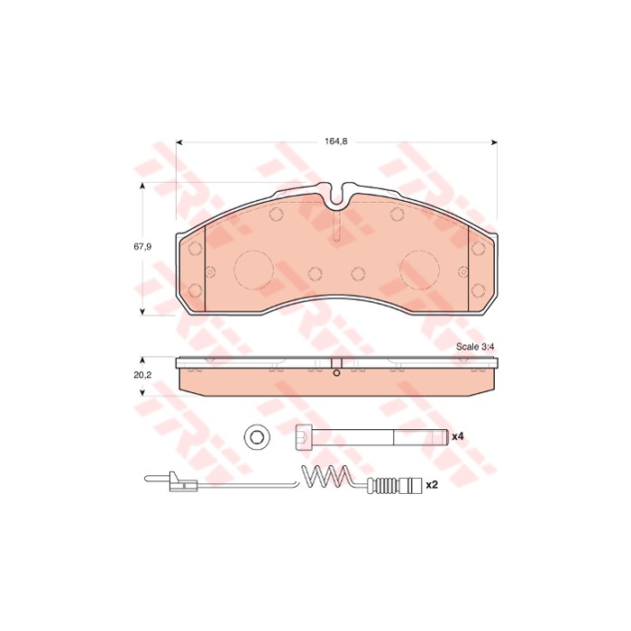 TRW Bremsbelagsatz, Scheibenbremse GDB1694