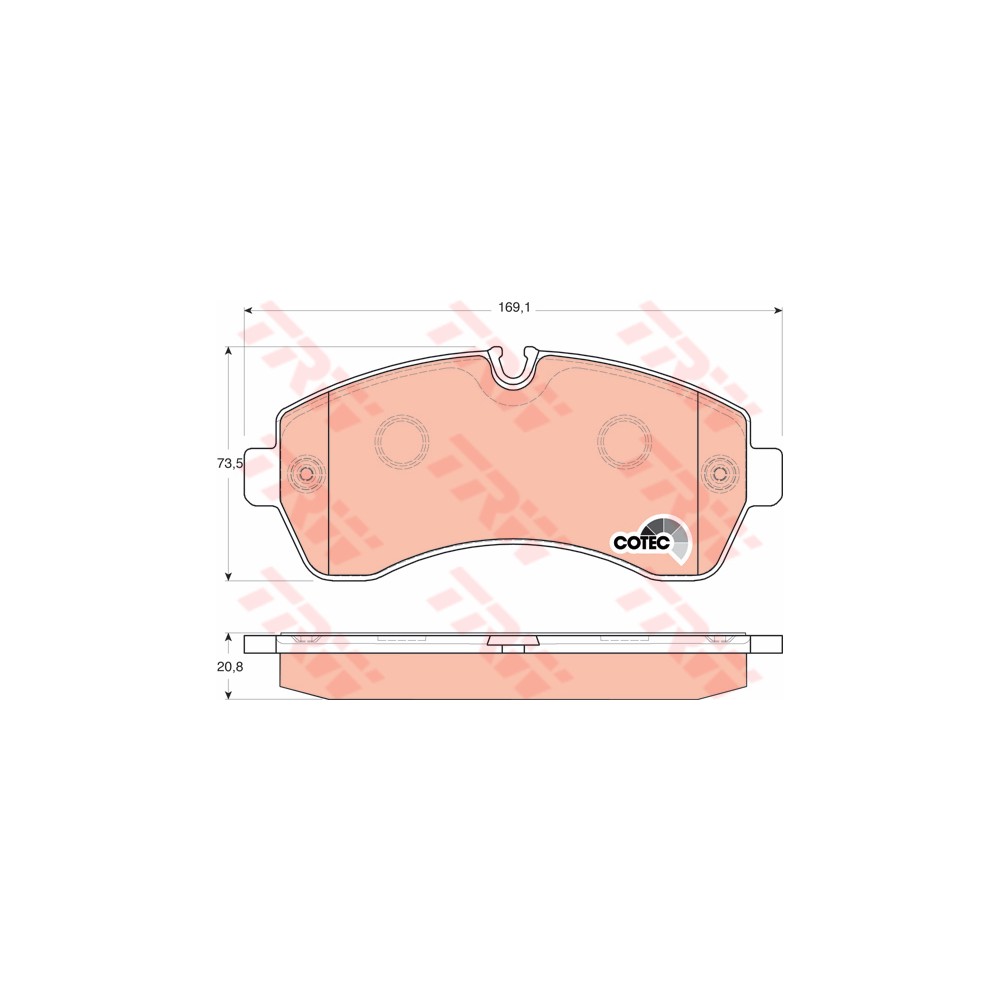 TRW COTEC Bremsbelagsatz, Scheibenbremse GDB1696