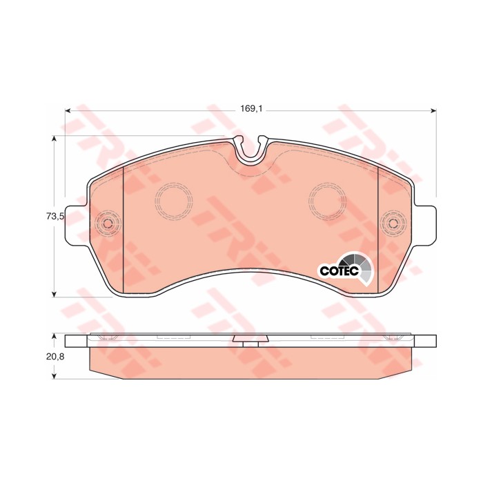 TRW COTEC Bremsbelagsatz, Scheibenbremse GDB1696