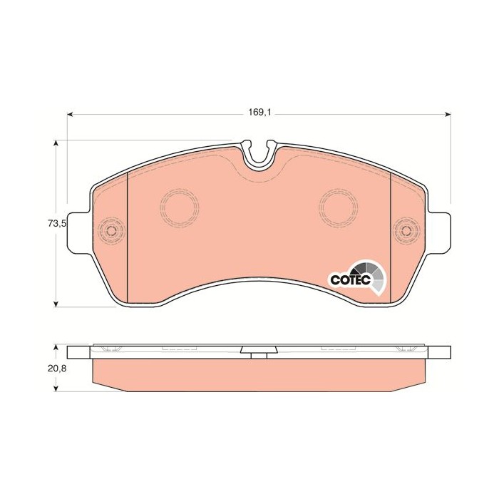 TRW COTEC Bremsbelagsatz, Scheibenbremse GDB1696