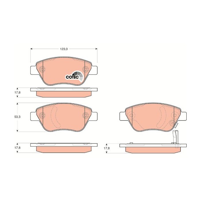 TRW COTEC Bremsbelagsatz, Scheibenbremse GDB1700