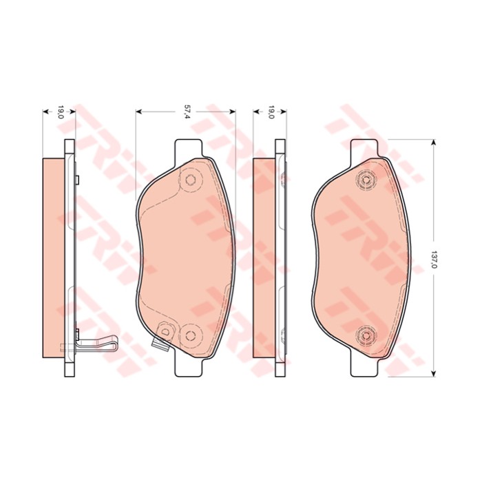 TRW COTEC Bremsbelagsatz, Scheibenbremse GDB1701