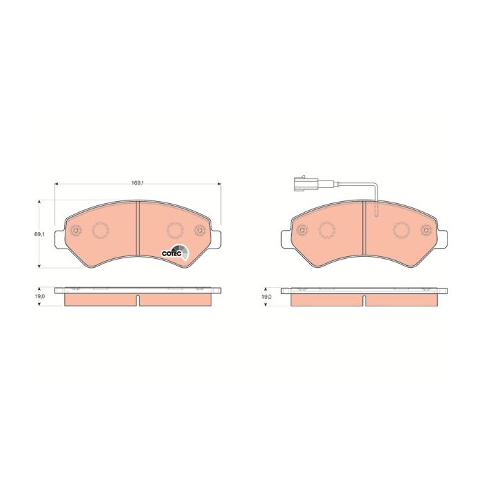 TRW COTEC Bremsbelagsatz, Scheibenbremse GDB1703