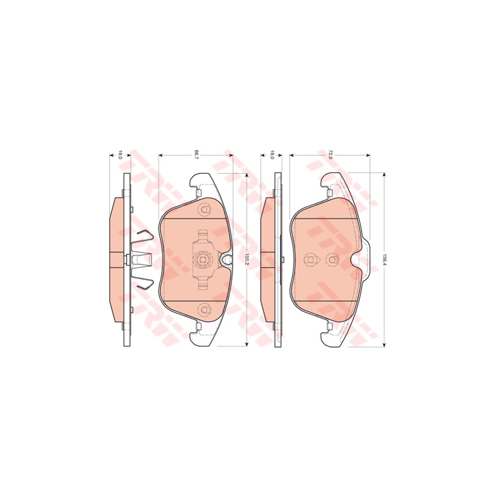TRW COTEC Bremsbelagsatz, Scheibenbremse GDB1705
