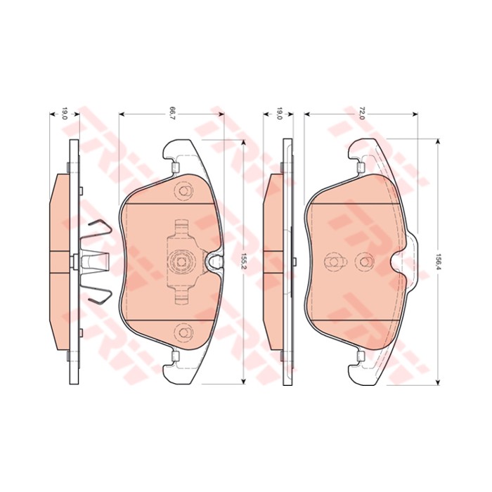 TRW COTEC Bremsbelagsatz, Scheibenbremse GDB1705