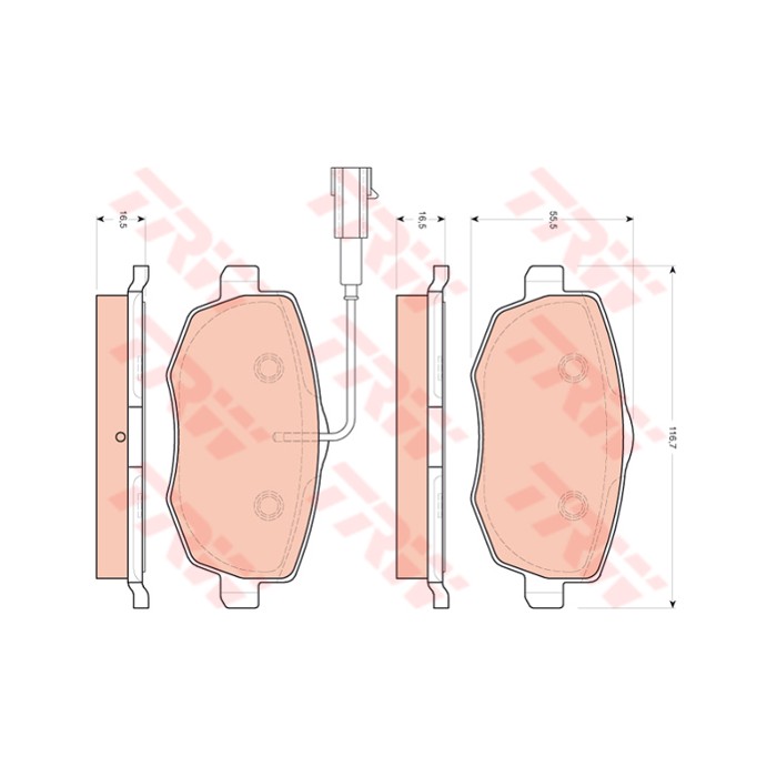 TRW COTEC Bremsbelagsatz, Scheibenbremse GDB1706
