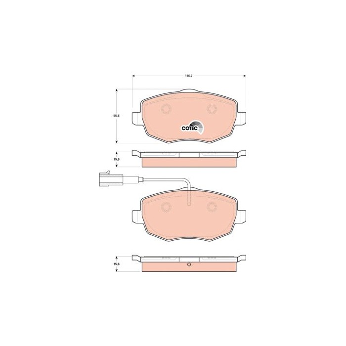 TRW COTEC Bremsbelagsatz, Scheibenbremse GDB1707