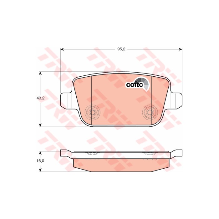 TRW COTEC Bremsbelagsatz, Scheibenbremse GDB1708