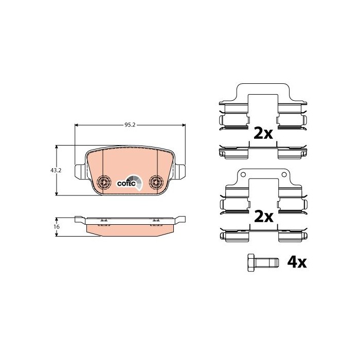 TRW COTEC Bremsbelagsatz, Scheibenbremse GDB1708