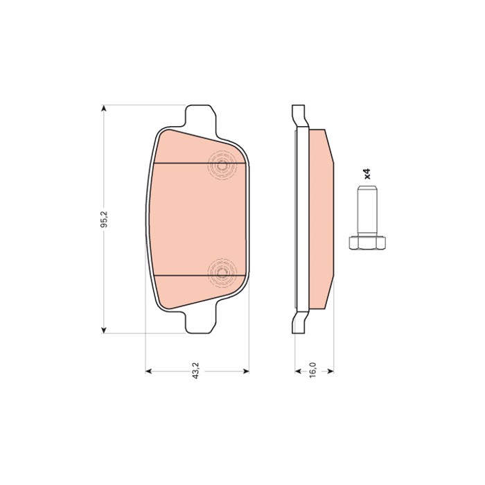 TRW COTEC Bremsbelagsatz, Scheibenbremse GDB1709