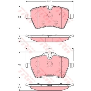 TRW COTEC Bremsbelagsatz, Scheibenbremse GDB1712