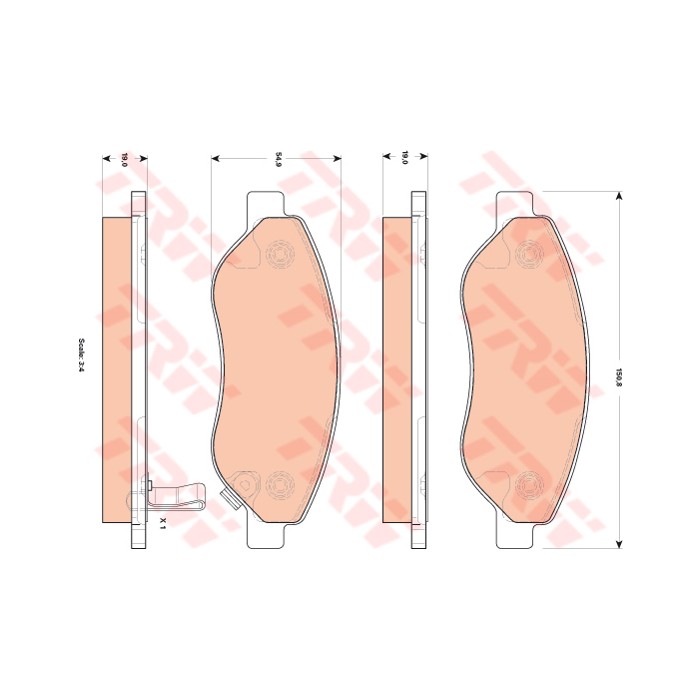 TRW Bremsbelagsatz, Scheibenbremse GDB1713